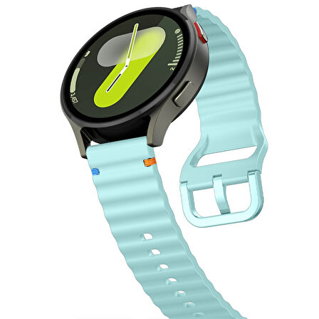 Huawei Watch GT6 Pro 46mm İle Uyumlu Dalga Desenli Tokalı Yumusaş Soft Silikon Kordon