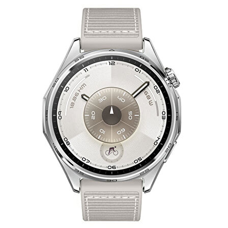 Sneezy Huawei Watch GT6 46mm İle Uyumlu Metal Tokalı Dikiş Desenli Dokuma Silikon Kordon