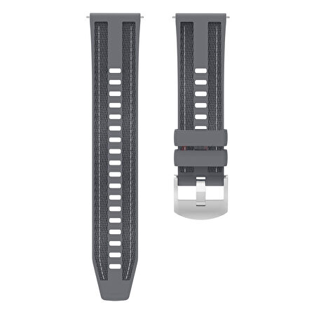 Samsung Galaxy Watch 6 47-44-43-40mm ile Uyumlu Metal Tokalı Dikiş Detaylı Şık Dokuma Silikon Kordon