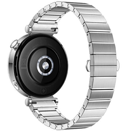 Huawei Watch GT5 41mm İle Uyumlu Renk Detaylı 18mm Paslanmaz Çelik Metal Kordon Kayış