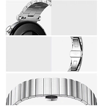 Huawei Watch GT5 41mm İle Uyumlu Renk Detaylı 18mm Paslanmaz Çelik Metal Kordon Kayış