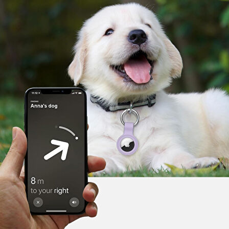 Apple AirTag Uyumlu Silikon Koruyucu Anahtarlık Arkası Kapalı Düşmez Yıkanabilir