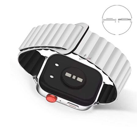 Huawei Watch Fit 3 İle Uyumlu Duo Baklalı Magnetik Silikon Kordon