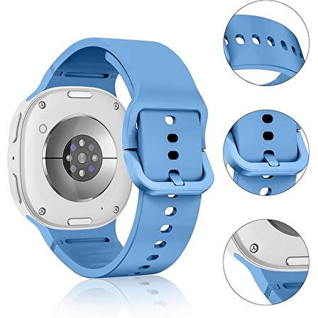 Samsung Galaxy Watch 8 44mm 40mm İle Uyumlu Metal Tokalı PureLux Soft Silikon Kordon