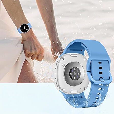 Samsung Galaxy Watch 8 44mm 40mm İle Uyumlu Metal Tokalı PureLux Soft Silikon Kordon