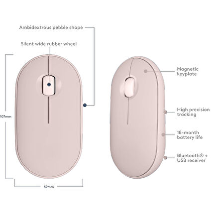 Tüm Android Ve Smart Tv Modelleriyle Uyumlu B220 50-092706 Sessiz Optik Kablosuz Mouse Pilli