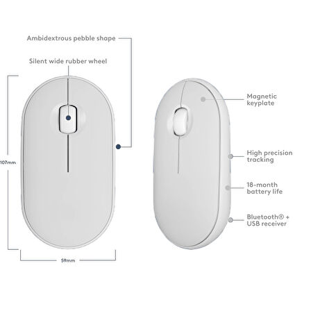 Tüm Android Ve Smart Tv Modelleriyle Uyumlu B220 50-092706 Sessiz Optik Kablosuz Mouse Pilli