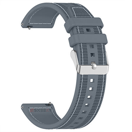 Sneezy Huawei Watch GT5 46mm İle Uyumlu 22mm Dikiş Desenli Dokuma Silikon Kordon