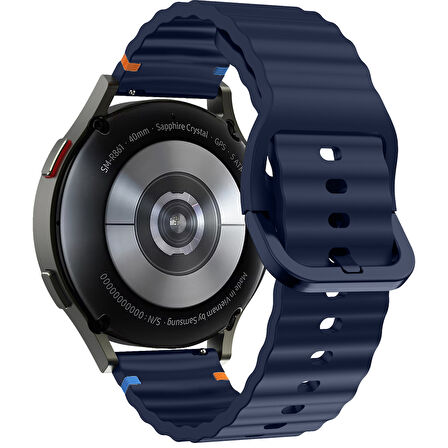 Huawei Watch GT2 GT3 42mm İle Uyumlu Dalga Desenli Tokalı Yumusaş Soft Silikon Kordon