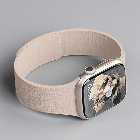 Apple Watch 2-3-4-5-6-7-8-10 & SE Uyumlu Manyetik Desenli Spor Silikon Kordon (38/40/41 & 42 mm)
