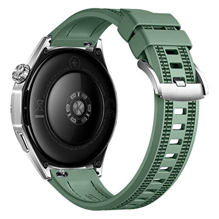 Huawei Watch GT6 Pro 46mm İle Uyumlu SportStripe Örgü Desen Metal Tokalı Silikon Akıllı Saat Kordonu