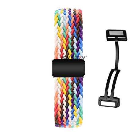 Sneezy Huawei Watch GT6 41mm İle Uyumlu FiberLink Manyetik Tokalı Kumaş Örgü Kordon