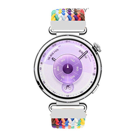 Sneezy Huawei Watch GT6 41mm İle Uyumlu FiberLink Manyetik Tokalı Kumaş Örgü Kordon