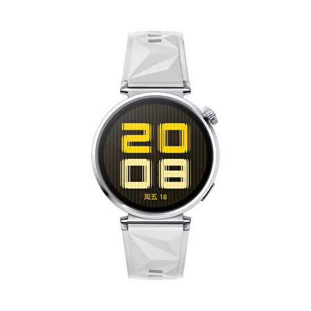 Sneezy Huawei Watch GT4 41mm İle Uyumlu Prism Metal Tokalı Soft Yumuşak Silikon Kordon