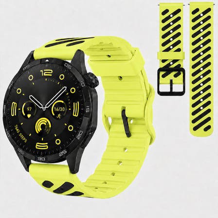 Huawei Watch GT 4 46 mm Uyumlu Çift Renkli Delikli Silikon Spor Kordon