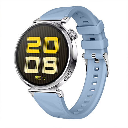 Sneezy Huawei Watch GT5 41mm İle Uyumlu Prism Metal Tokalı Soft Yumuşak Silikon Kordon
