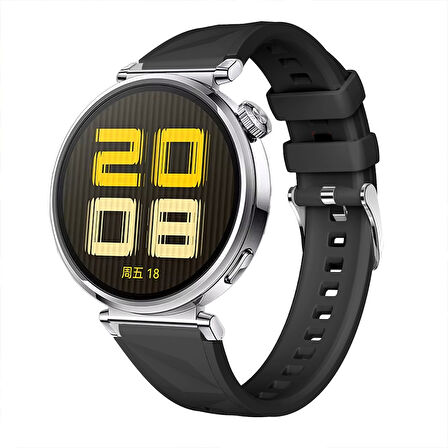 Sneezy Huawei Watch GT5 41mm İle Uyumlu Prism Metal Tokalı Soft Yumuşak Silikon Kordon