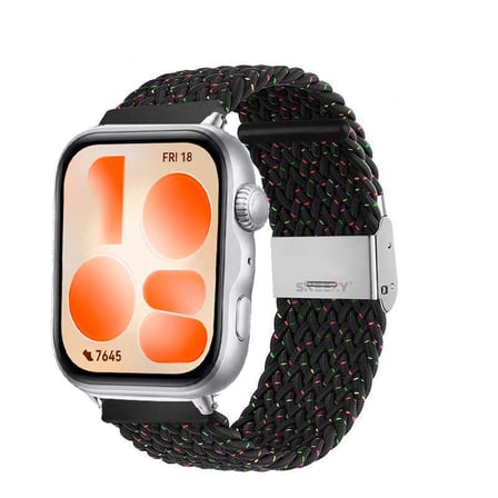 Huawei Watch Fit 5 İle Uyumlu Metal Klipsli Solo Fiberlink Yumuşak Kumaş Örgü Kordon