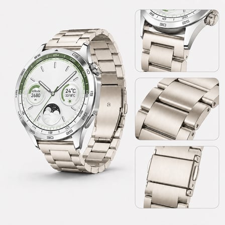 Huawei Watch GT4 46mm İle Uyumlu Katlanır Klipsli Paslanmaz Çelik Saat Kordonu