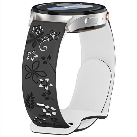 Huawei Watch GT6 41mm Uyumlu FloraFlex Çiçek Desenli Yumuşak Soft Silikon Kordon