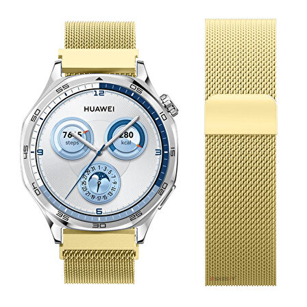 Huawei Watch GT5 46mm Uyumlu Manyetik Milanese Loop Metal Kordon 