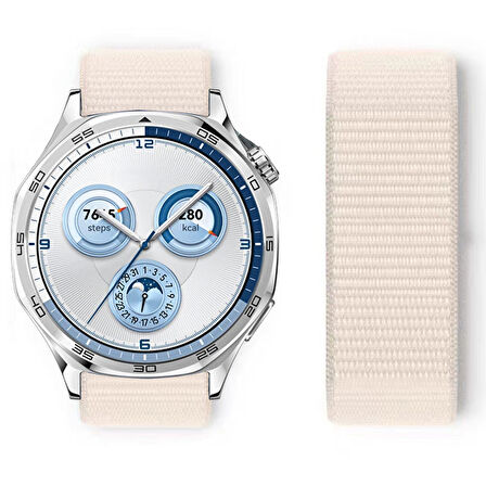 Huawei Watch GT5 46mm GT4 46mm İle Uyumlu Ayarlanabilir Cırt Cırtlı Yumuşak Spor Kumaş Örgü Kordon