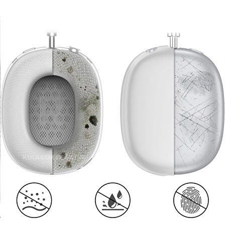 AirPods Max İle Uyumlu Şeffaf Tam Koruma Kılıfı Seti 5 Parça Darbelerden Çizilmelerden Koruma Seti