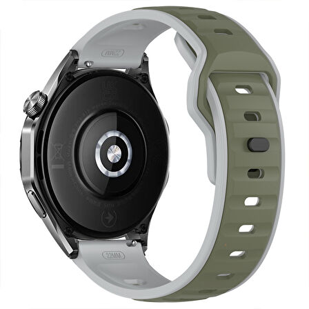 Huawei Watch GT5 Pro 46mm İle Uyumlu Çift Renkli Spor Silikon Kordon Nefes Alabilir Konforlu