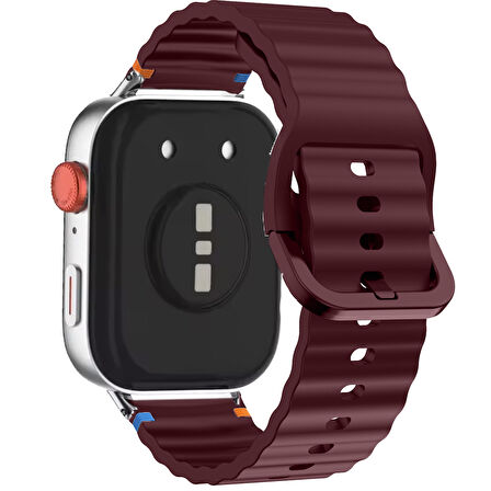 Redmi watch 5 Lite 5 Active İle Uyumlu Dalga Desenli Tokalı Yumusaş Soft Silikon Kordon