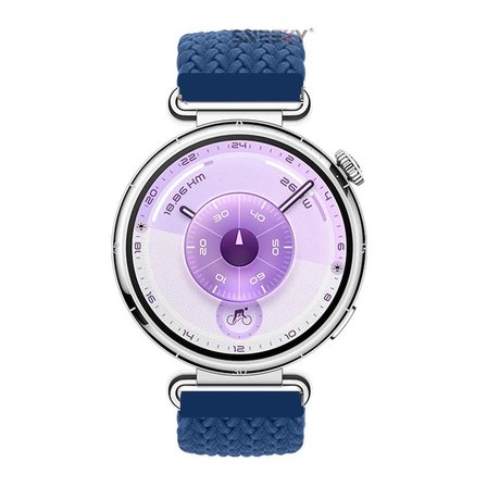 Sneezy Huawei Watch GT6 41mm İle Uyumlu Metal Klips Solo Fiberlink Kumaş Örgü Kordon