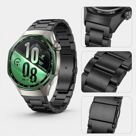 Huawei Watch GT7 Pro 46mm İle Uyumlu Katlanır Klipsli Paslanmaz Çelik Saat Kordonu