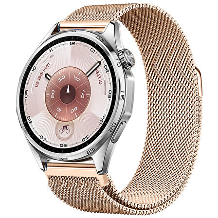 Huawei Watch GT6 46mm Uyumlu Manyetik Milanese Loop Metal Kordon 