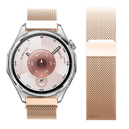 Huawei Watch GT6 46mm Uyumlu Manyetik Milanese Loop Metal Kordon 