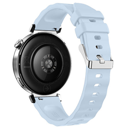 Sneezy Huawei Watch GT4 41mm İle Uyumlu SoftFlex Metal Tokalı Spor Silikon Akıllı Saat Kordonu