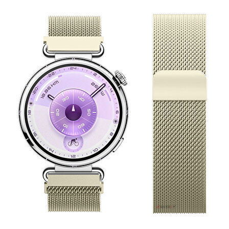 Huawei Watch GT6 41mm Uyumlu Manyetik Milanese Loop Metal Kordon 