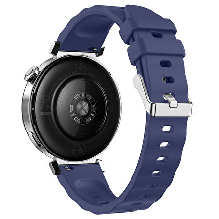 Sneezy Huawei Watch GT6 41mm İle Uyumlu SoftFlex Metal Tokalı Spor Silikon Akıllı Saat Kordonu