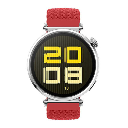 Sneezy Huawei Watch GT 5 41mm İle Uyumlu Metal Klips Solo Fiberlink Kumaş Örgü Kordon