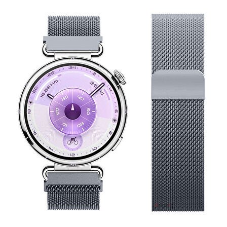 Huawei Watch GT6 41mm Uyumlu Manyetik Milanese Loop Metal Kordon 