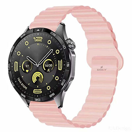 Sneezy Huawei Watch GT5 46mm İle Uyumlu 22mm Harmony Duo Magnetik Silikon Kordon