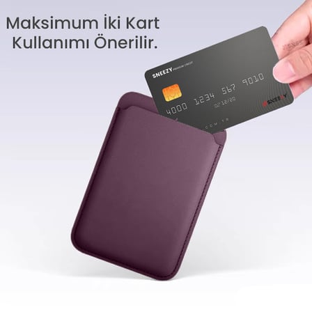 Sneezy İphone 18 Pro -18 Pro max Uyumlu Birinci Sınıf Magsafe Cüzdan Magsafe Deri Kartlık