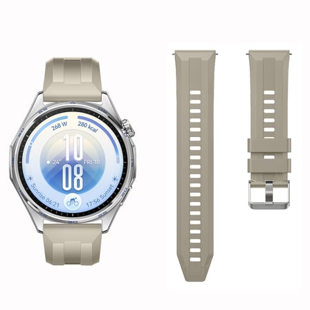 Sneezy Huawei Watch GT7 46mm İle Uyumlu Spor Silikon Metal Tokalı Soft Saat Kordonu