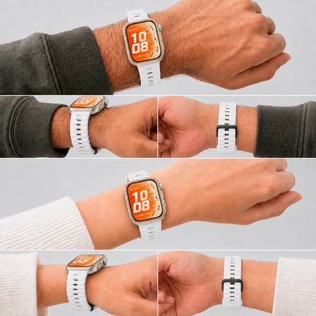 Huawei Watch Fit 5 Pro İle Uyumlu Tırtıklı Metal Tokalı Spor Silikon Kordon