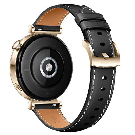 Huawei Watch GT4 41mm İle Uyumlu Starlight Gold Metal Tokalı Deri Zarif Şık Kordon