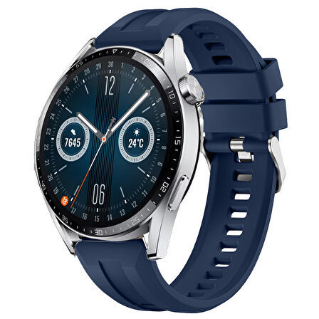 Sneezy Huawei Watch GT3 46mm GT2 46mm İle Uyumlu Spor Silikon Metal Tokalı Soft Saat Kordonu