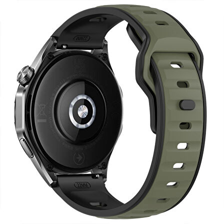 Huawei Watch GT6 Pro 46mm İle Uyumlu Çift Renkli Spor Silikon Kordon Nefes Alabilir Konforlu
