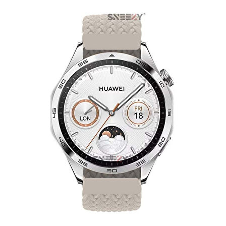 Sneezy Huawei Watch GT5 46mm İle Uyumlu 22mm Metal Klips Solo Fiberlink Örgü Kordon