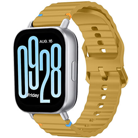 Redmi watch 5 Lite 5 Active İle Uyumlu Dalga Desenli Tokalı Yumusaş Soft Silikon Kordon
