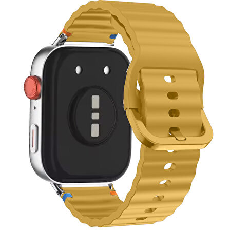 Redmi watch 5 Lite 5 Active İle Uyumlu Dalga Desenli Tokalı Yumusaş Soft Silikon Kordon