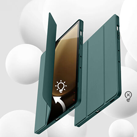 Samsung Galaxy Tab S10 Plus X820 12.4 İnç Kılıf Premium Silikon Kalem Bölmeli Smart Case