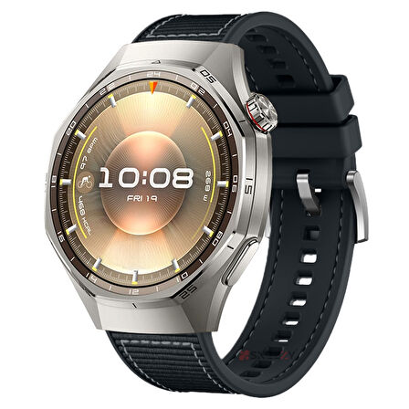 Sneezy Huawei Watch GT6 Pro 46mm İle Uyumlu Metal Tokalı Dikiş Desenli Dokuma Silikon Kordon